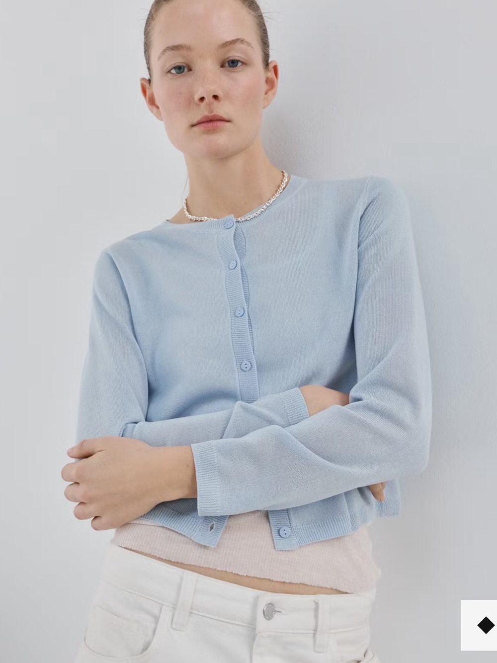 Mango light  Blue Women's Button-Front Cardigan